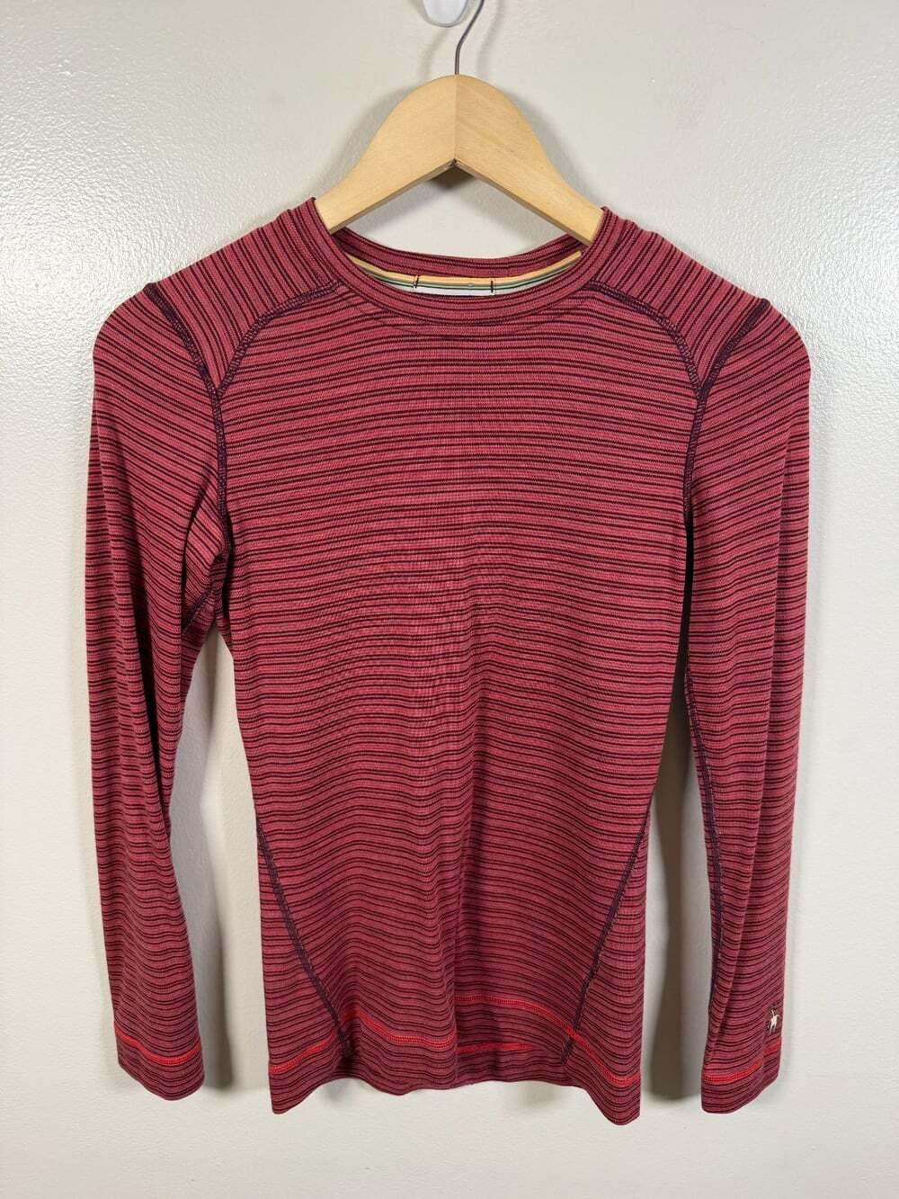 Smartwool 250 Merino Wool Base Layer Long Sleeve Womens Size Small Red Hiking